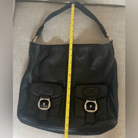 Michael Kors Black Pebbled Leather Hobo Slouch Bag Silver Hardware - Picture 7 of 8